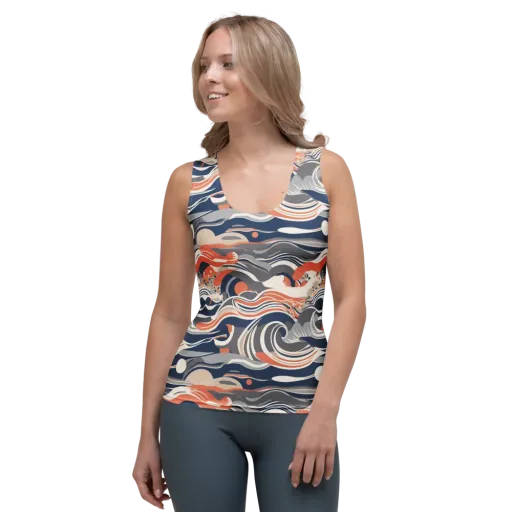 Midnight Surf on a Women's Tank Top