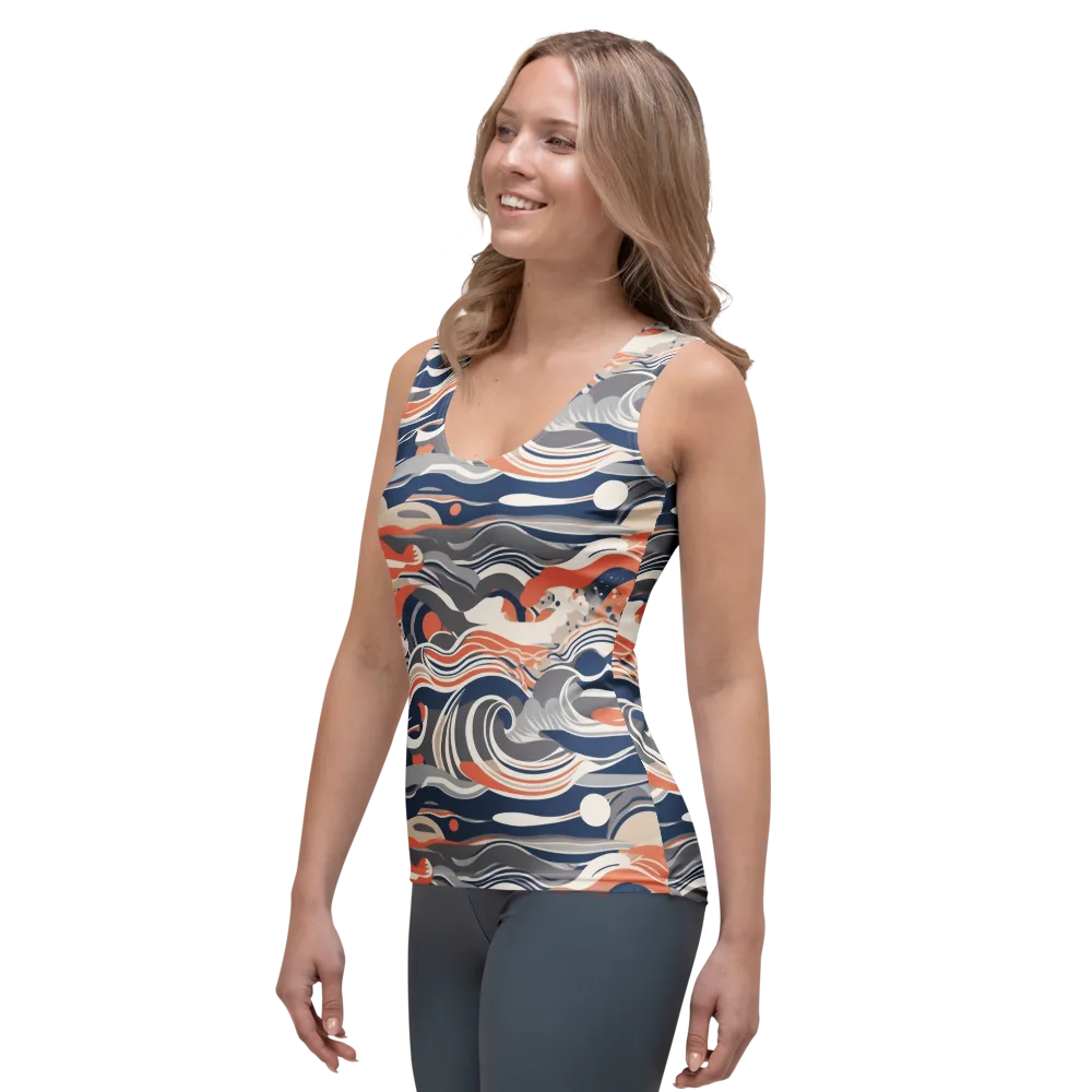 Midnight Surf on Women's Tank Top — Left Front