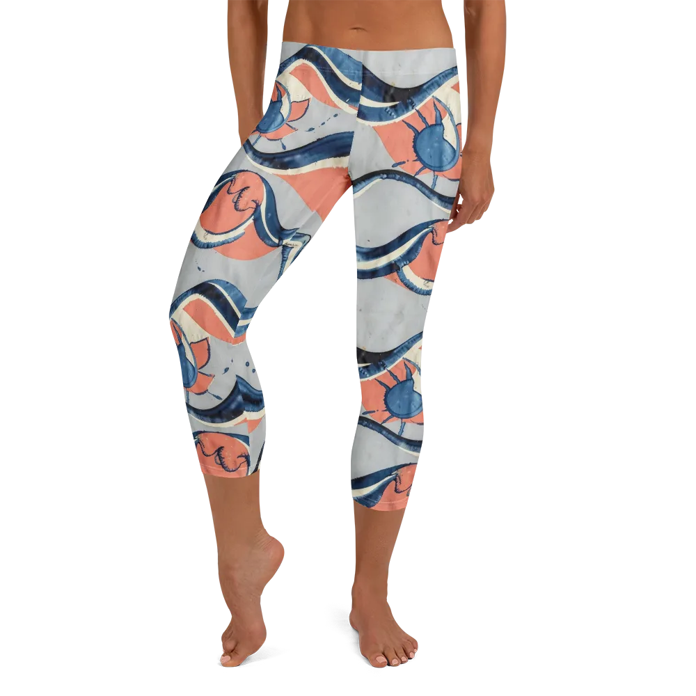 Seaside Ribbon on Capri Leggings — Front
