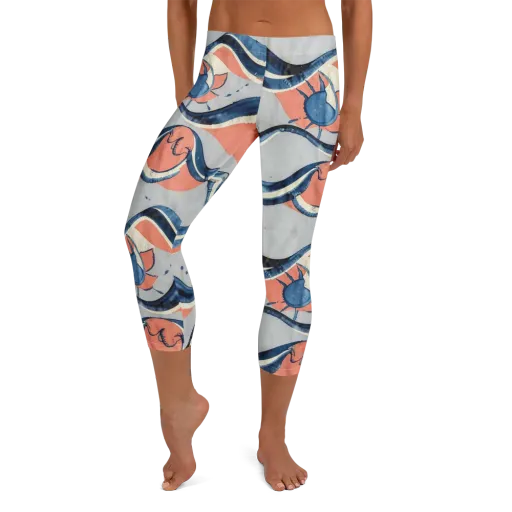 Seaside Ribbon on a Capri Leggings