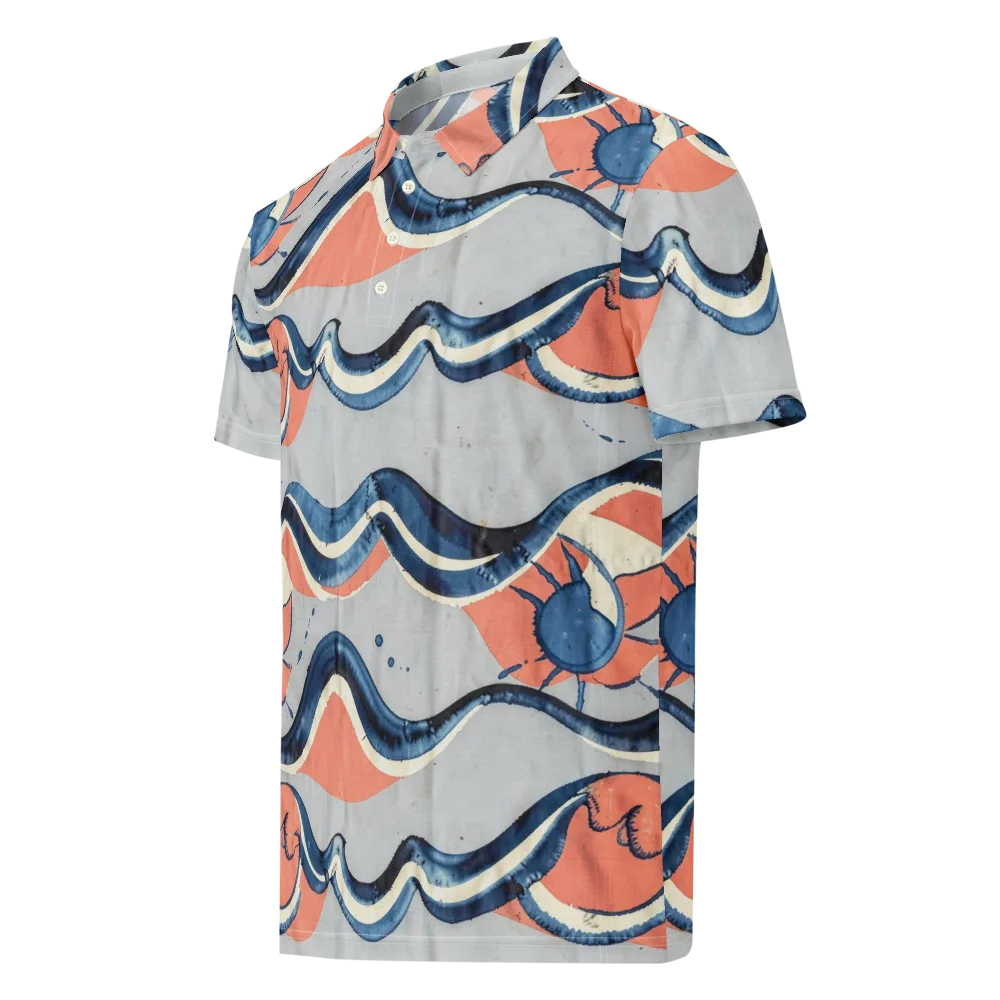 Seaside Ribbon on Men's Slim Fit Polo Shirt — Left Front