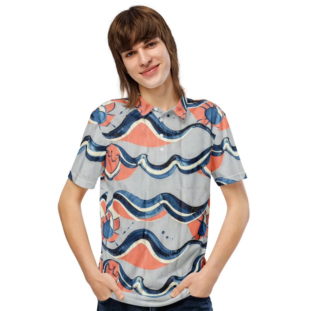 Seaside Ribbon on Men's Slim Fit Polo Shirt — Front
