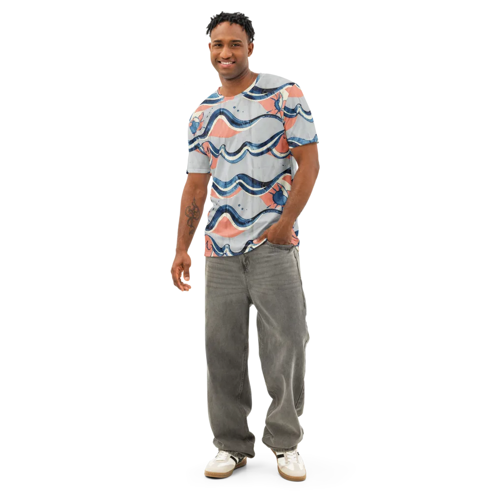 Seaside Ribbon on Men's Cotton Crew Neck T-Shirt — Front