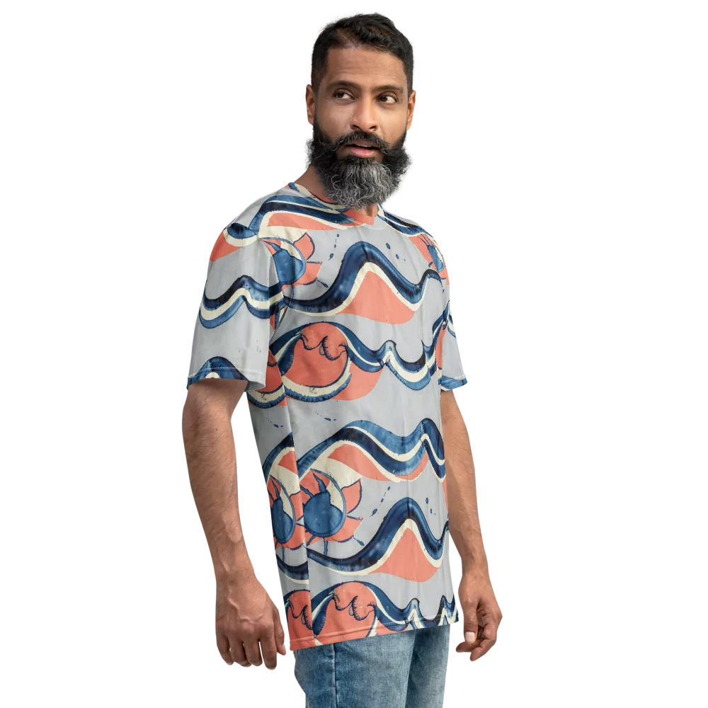 Seaside Ribbon on Men's Crew Neck T-Shirt — Right