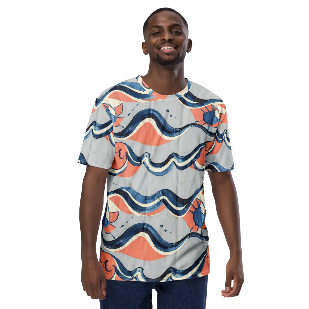Seaside Ribbon on Men's Crew Neck T-Shirt — Front