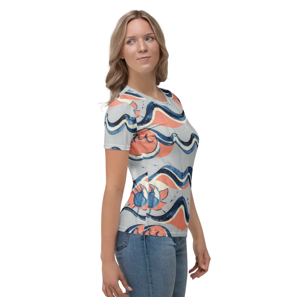 Seaside Ribbon on Women's Crew Neck T-Shirt — Right