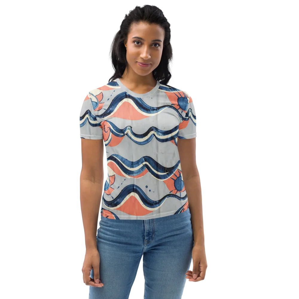 Seaside Ribbon on Women's Crew Neck T-Shirt — Front