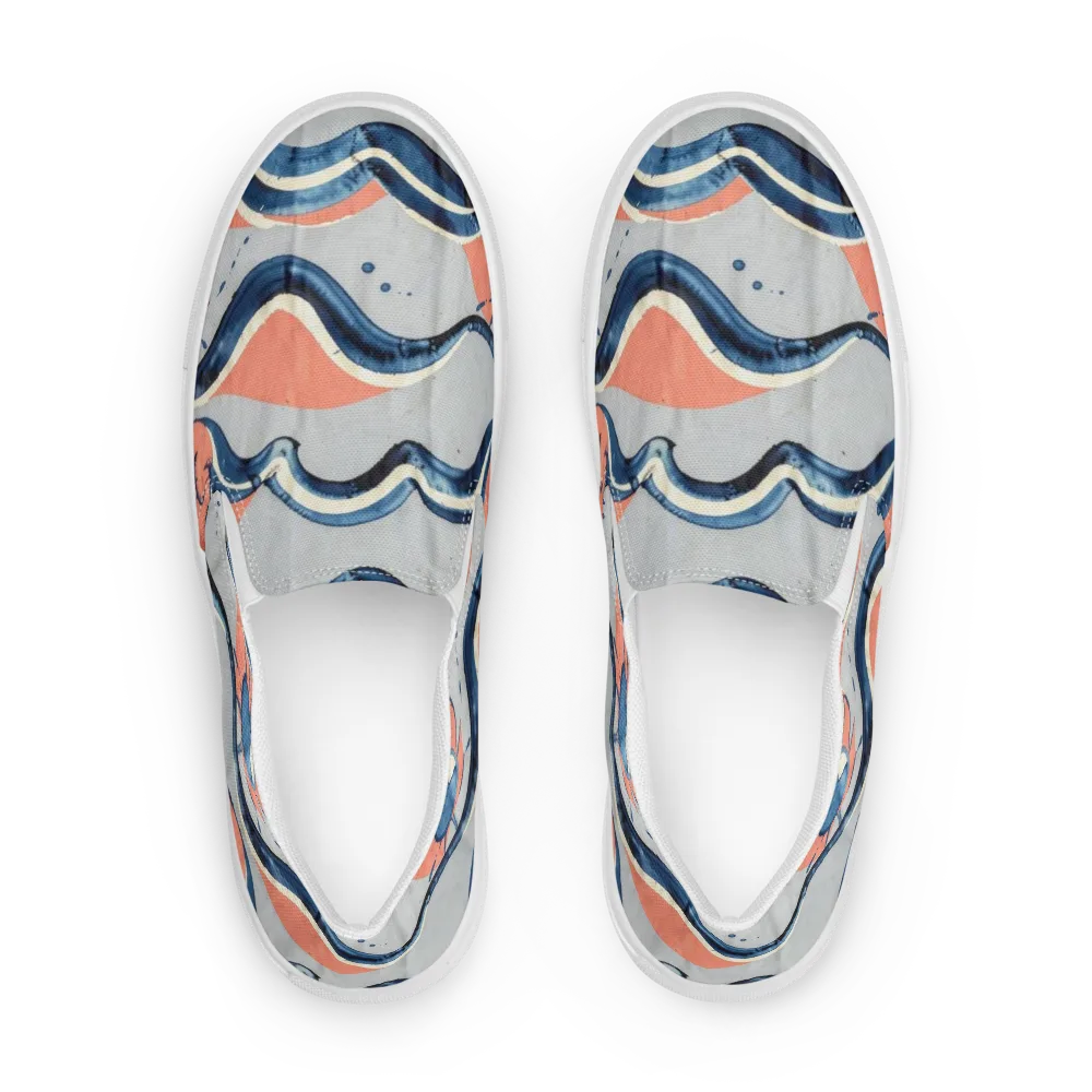 Seaside Ribbon on Men's Slip-On Canvas Shoes — Front