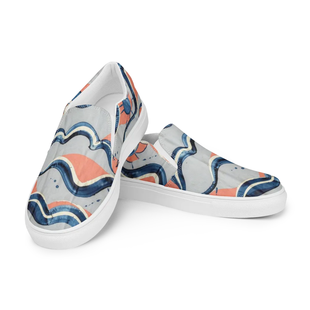 Seaside Ribbon on Men's Slip-On Canvas Shoes — Left Front