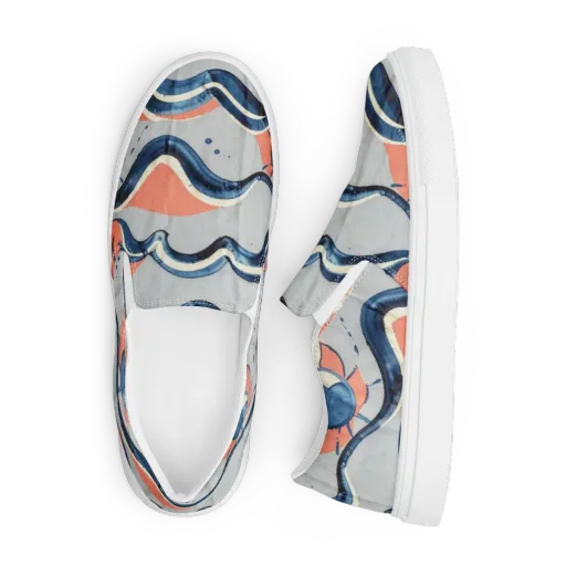 Seaside Ribbon on a Men's Slip-On Canvas Shoes