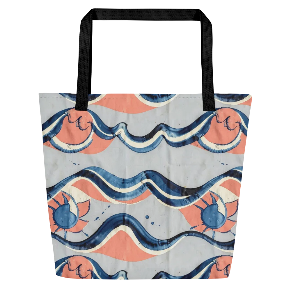 Seaside Ribbon on Large Tote Bag W/ Pocket — Front