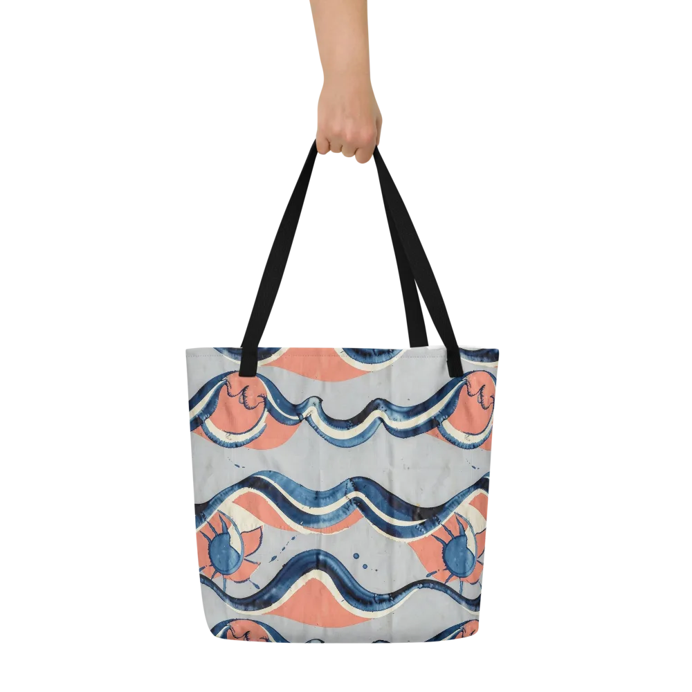 Seaside Ribbon on Large Tote Bag W/ Pocket — Front