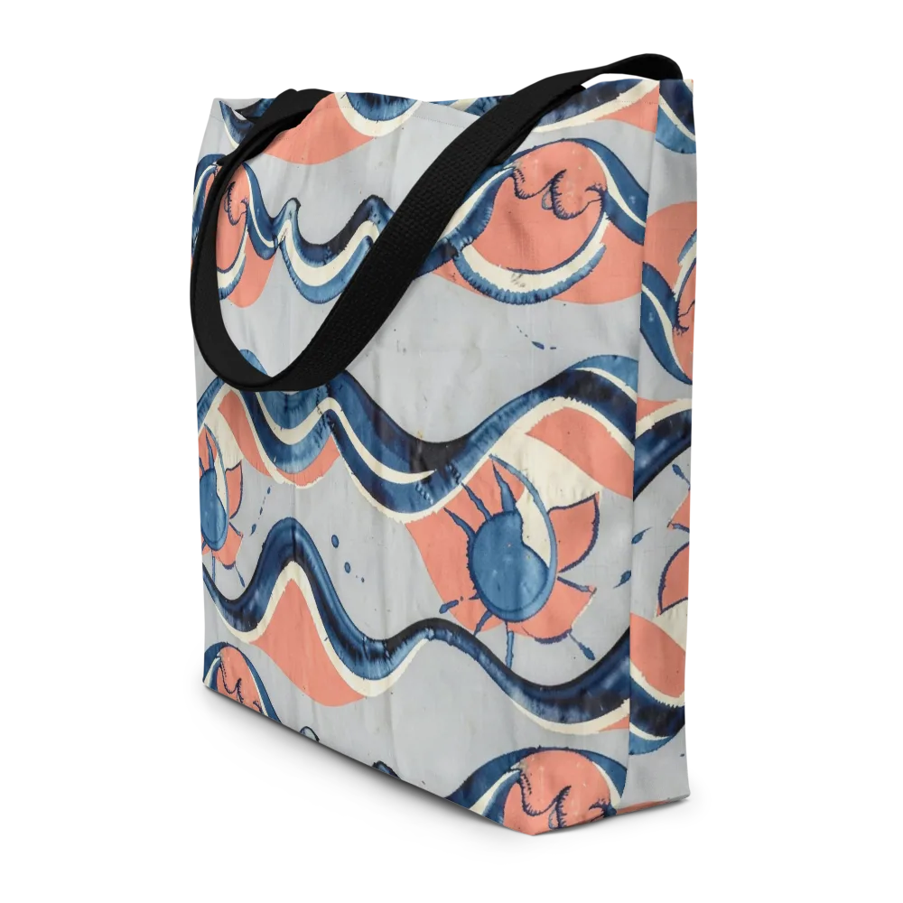 Seaside Ribbon on Large Tote Bag W/ Pocket — Front