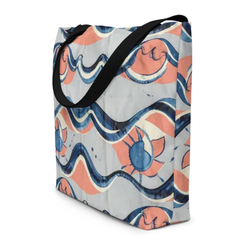 Seaside Ribbon on a Large Tote Bag W/ Pocket