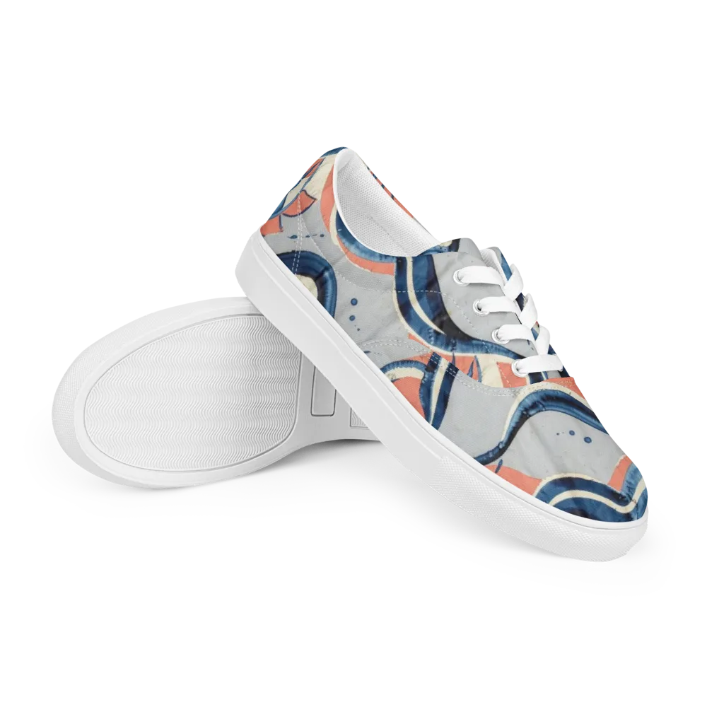 Seaside Ribbon on Men's Lace-Up Canvas Shoes — Right Front