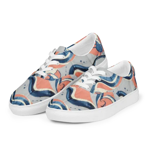 Seaside Ribbon on a Men's Lace-Up Canvas Shoes