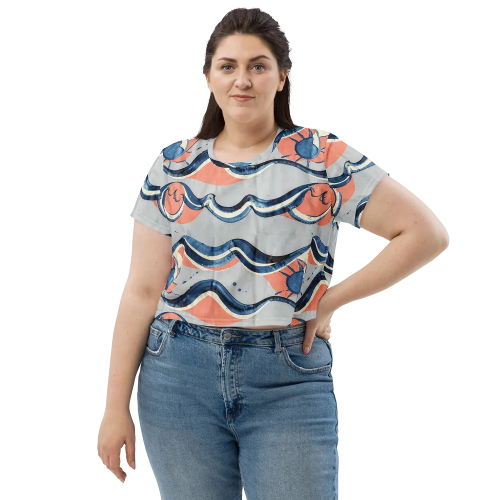 Seaside Ribbon on Crop Tee — Front