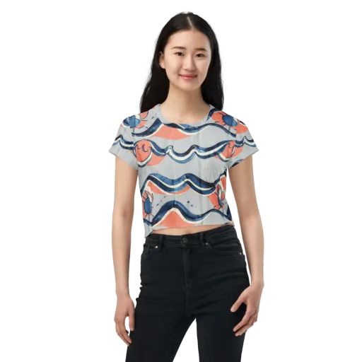 Seaside Ribbon on a Crop Tee