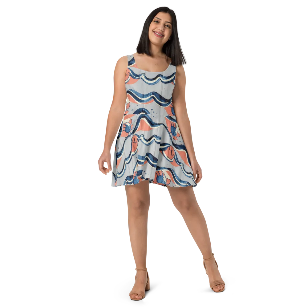 Seaside Ribbon on Skater Dress — Front