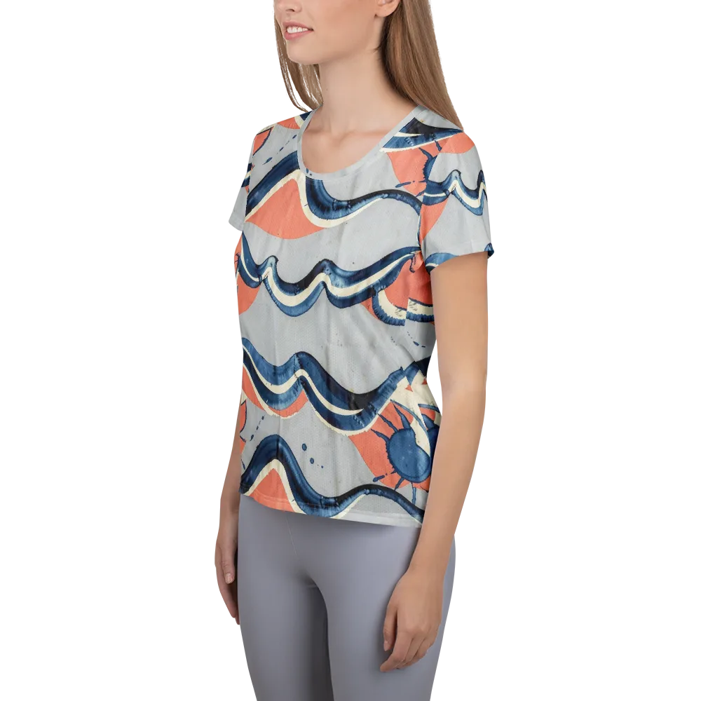 Seaside Ribbon on Women's Athletic T-Shirt — Left