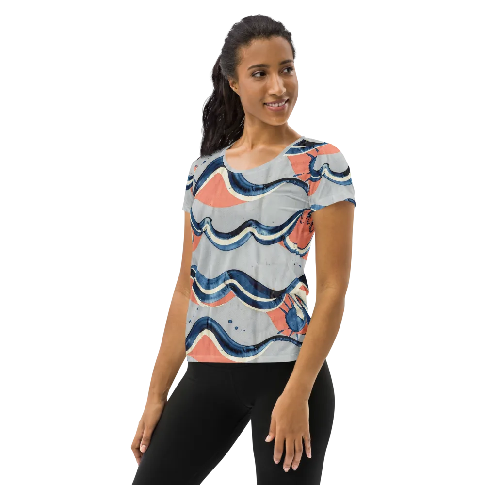 Seaside Ribbon on Women's Athletic T-Shirt — Left