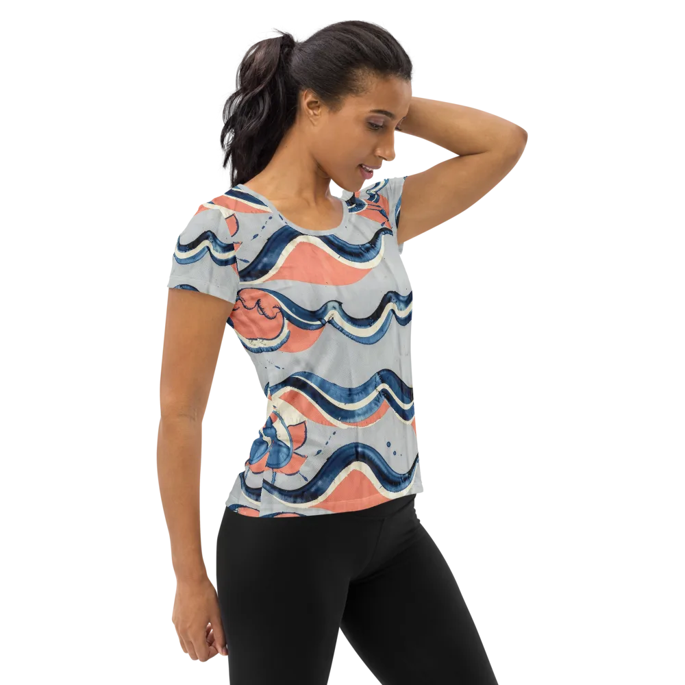Seaside Ribbon on Women's Athletic T-Shirt — Right