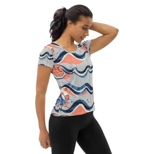 Seaside Ribbon on a Women's Athletic T-Shirt