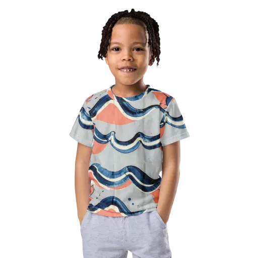 Seaside Ribbon on a Kids Crew Neck T-Shirt