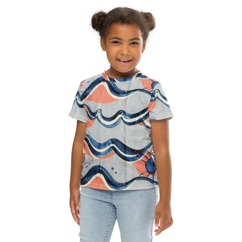 Seaside Ribbon on Kids Crew Neck T-Shirt — Front