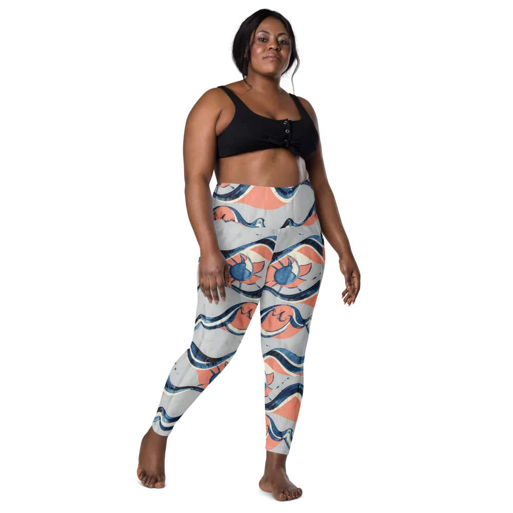 Seaside Ribbon on Leggings with Pockets — Front