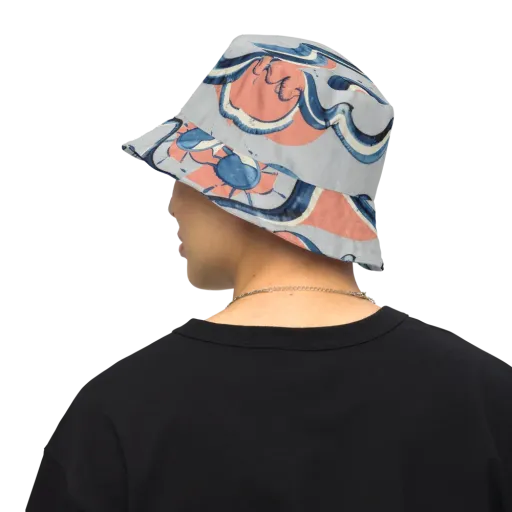 Seaside Ribbon on a Reversible Bucket Hat