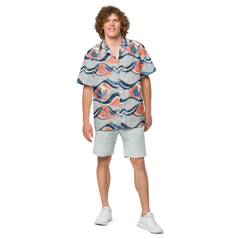 Seaside Ribbon on Button Shirt — Front