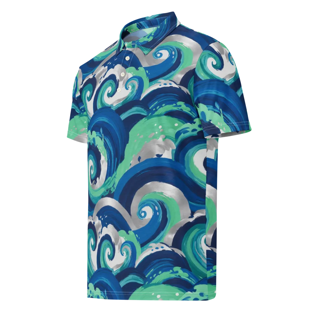 Cobalt Swell on Men's Slim Fit Polo Shirt — Left Front