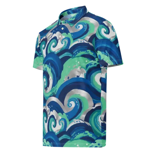 Cobalt Swell on a Men's Slim Fit Polo Shirt