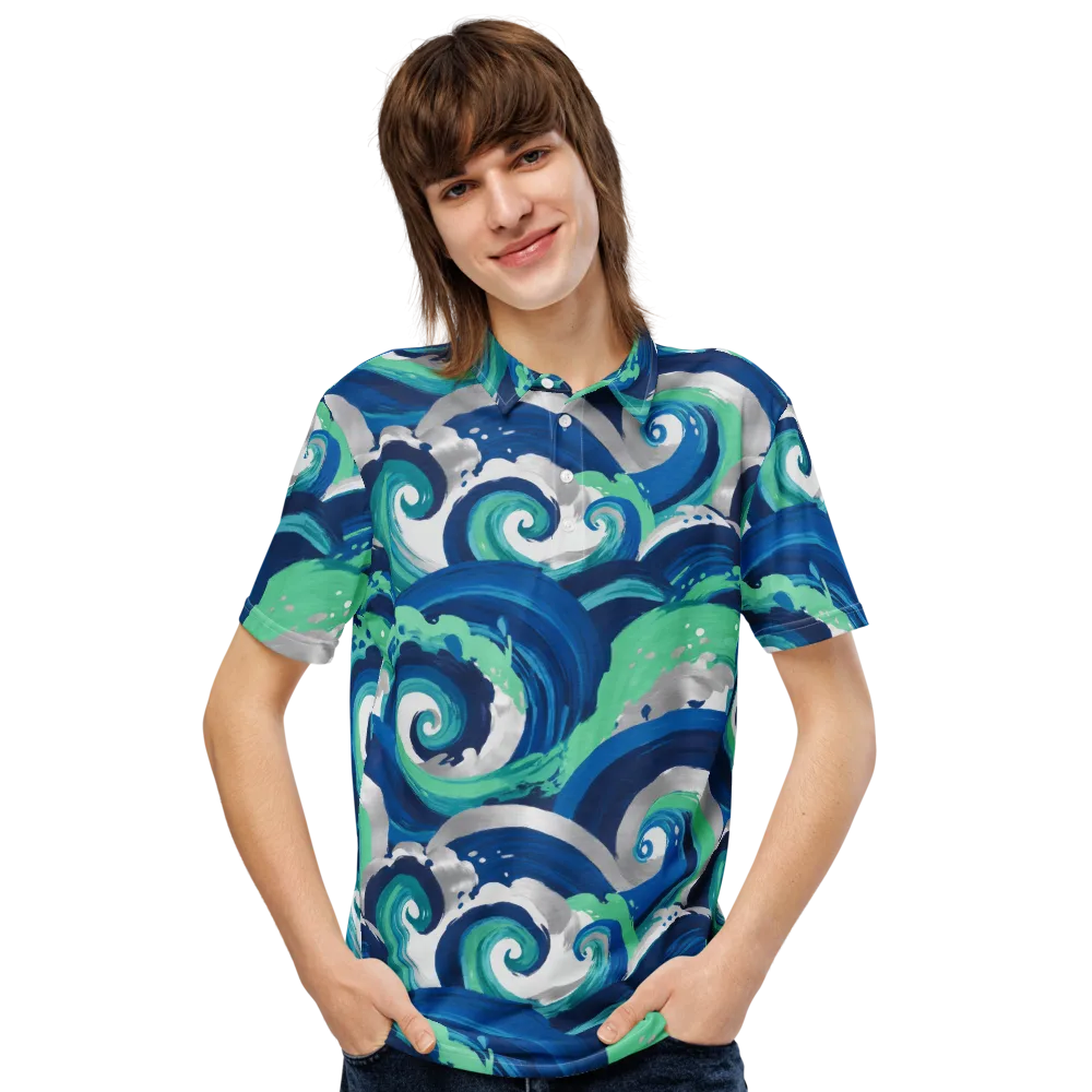 Cobalt Swell on Men's Slim Fit Polo Shirt — Front
