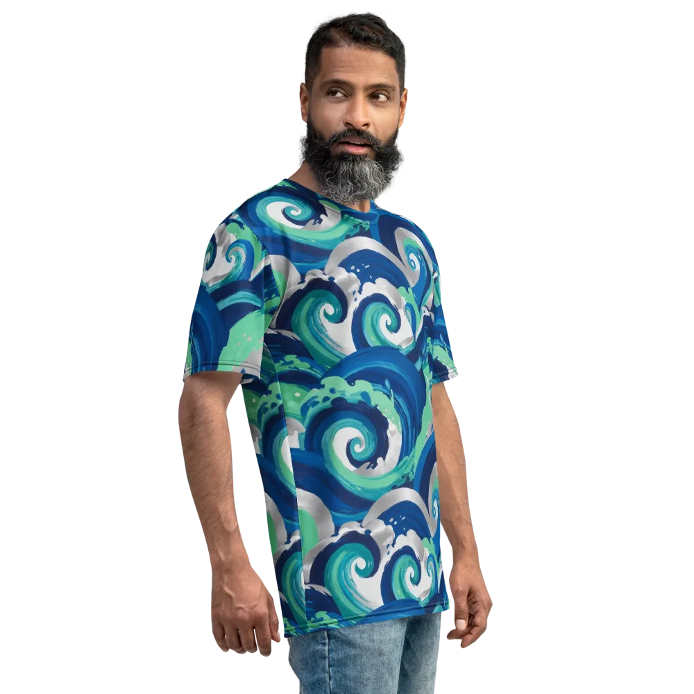 Cobalt Swell on Men's Crew Neck T-Shirt — Right