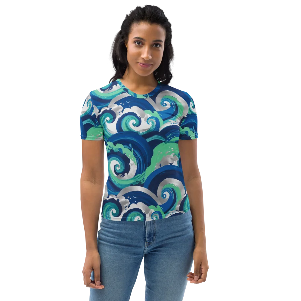 Cobalt Swell on Women's Crew Neck T-Shirt — Front