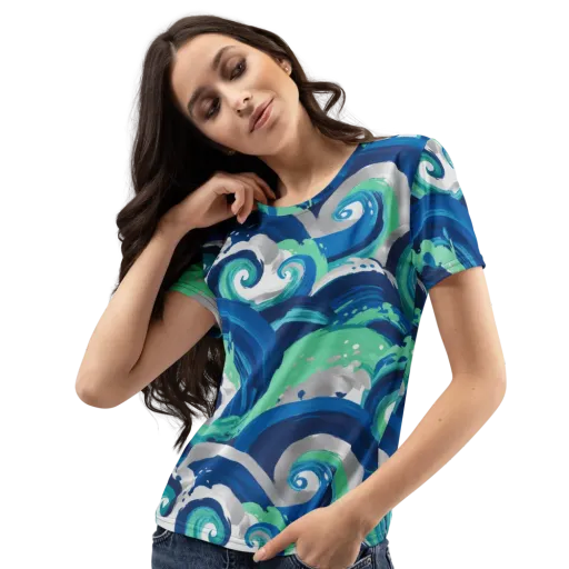 Cobalt Swell on a Women's Crew Neck T-Shirt