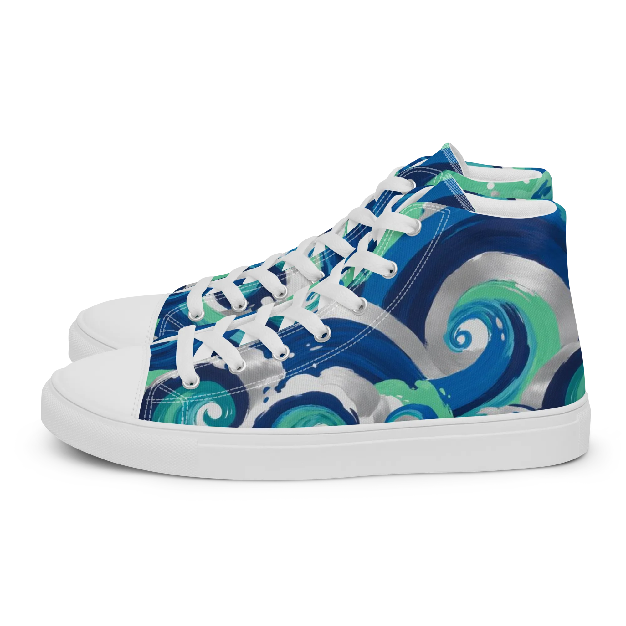 Cobalt Swell on Women's High Top Canvas Shoes — Left