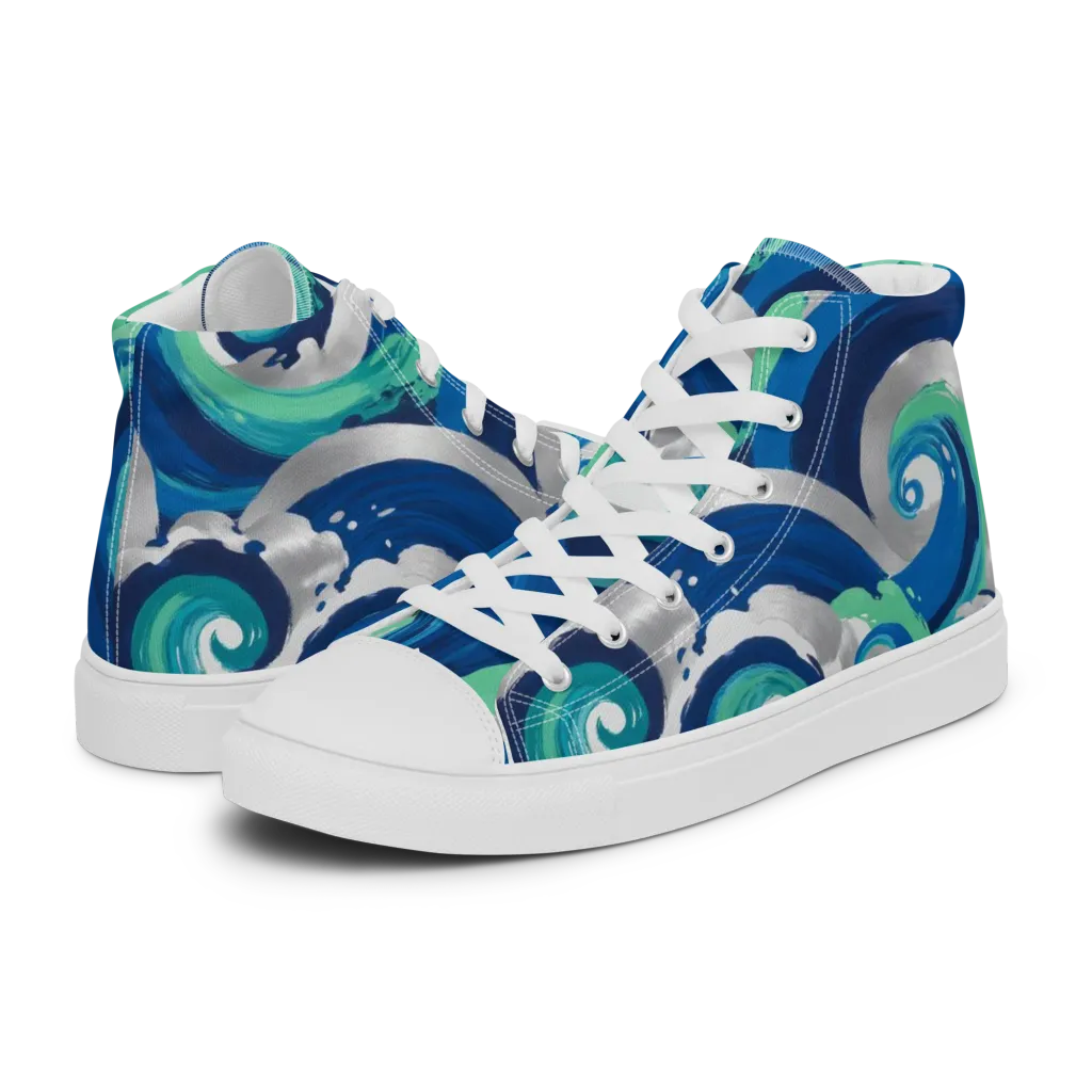 Cobalt Swell on Women's High Top Canvas Shoes — Left