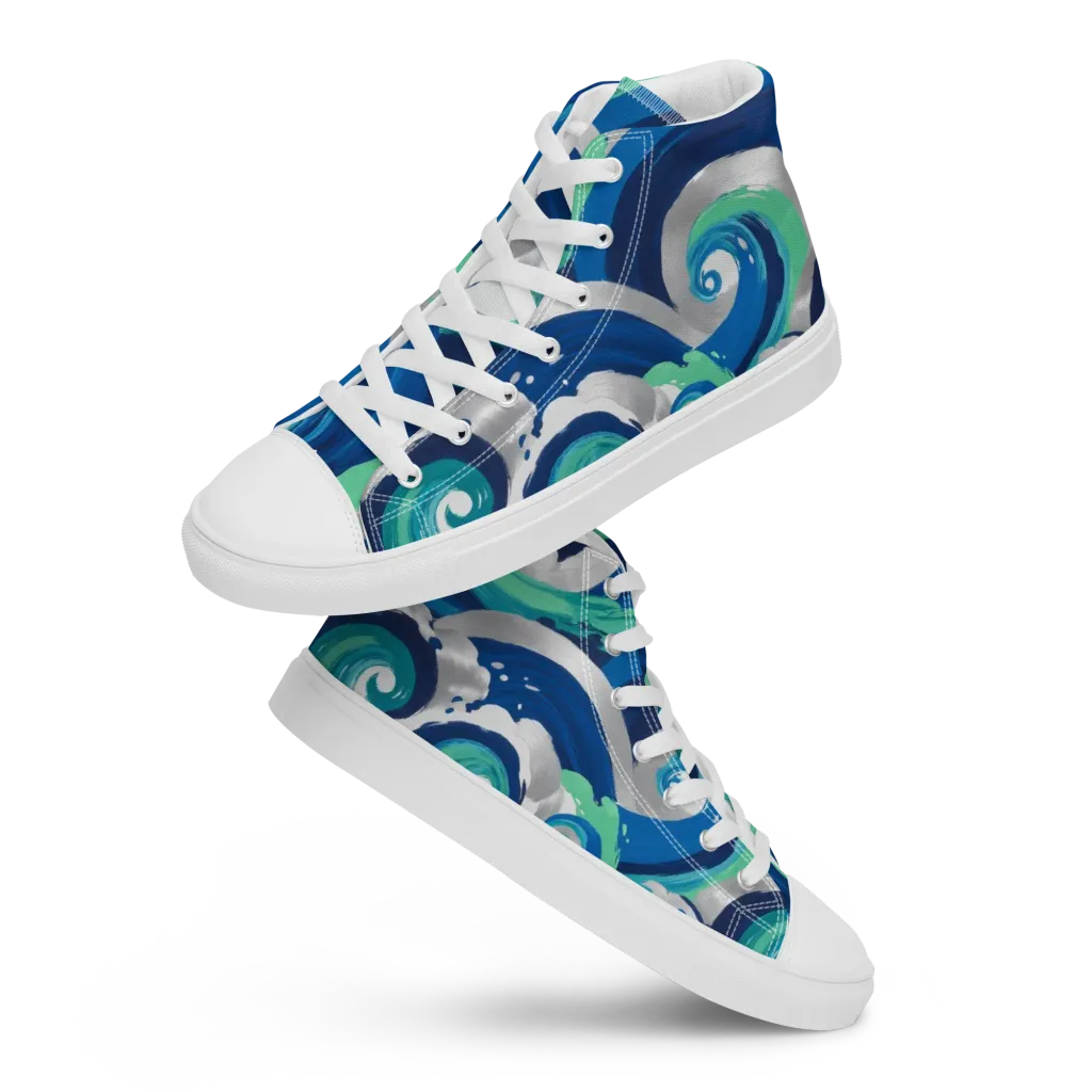 Cobalt Swell on Women's High Top Canvas Shoes — Front