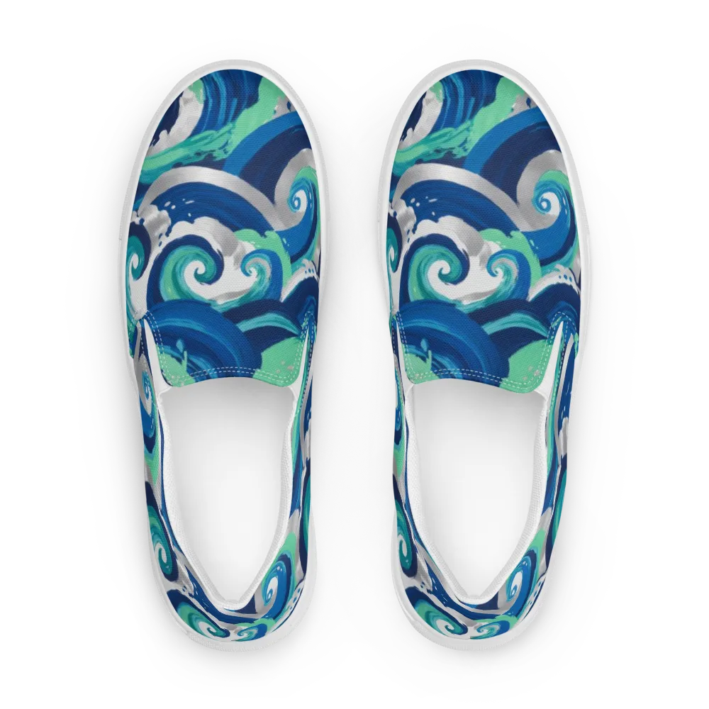 Cobalt Swell on Men's Slip-On Canvas Shoes — Front