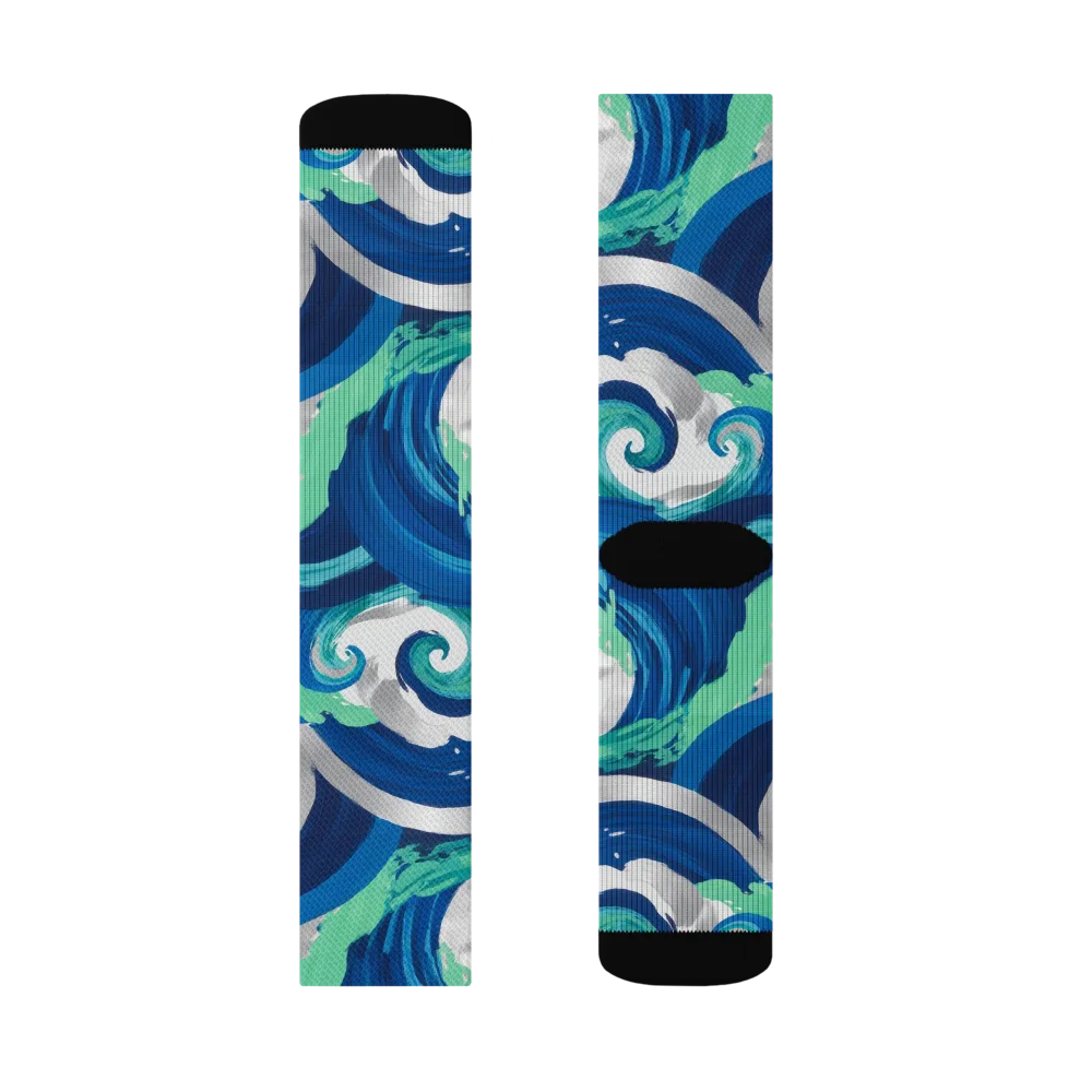 Cobalt Swell on Socks — Left Sock
