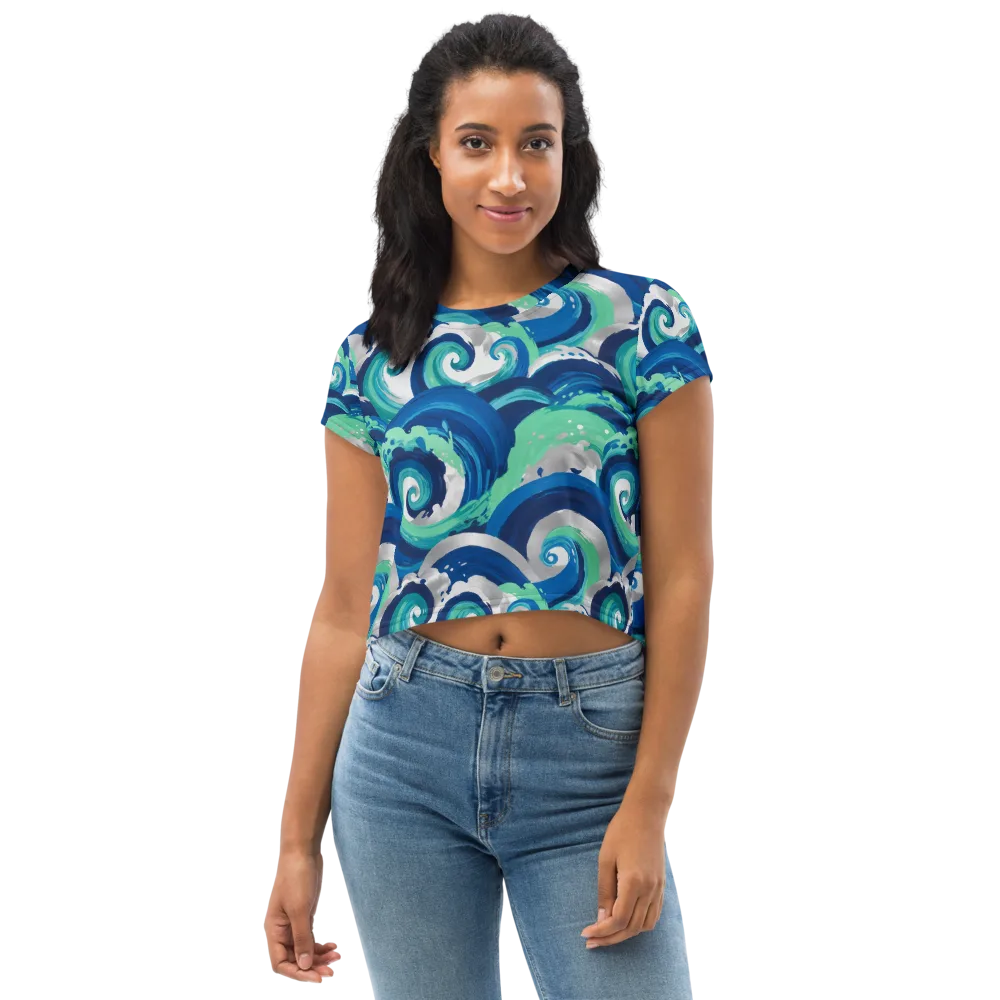 Cobalt Swell on Crop Tee — Front