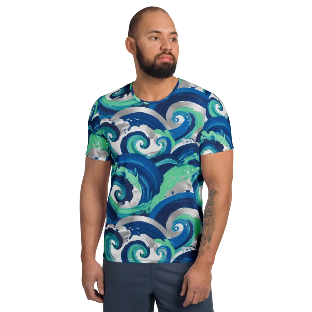 Cobalt Swell on Men's Athletic T-Shirt — Front
