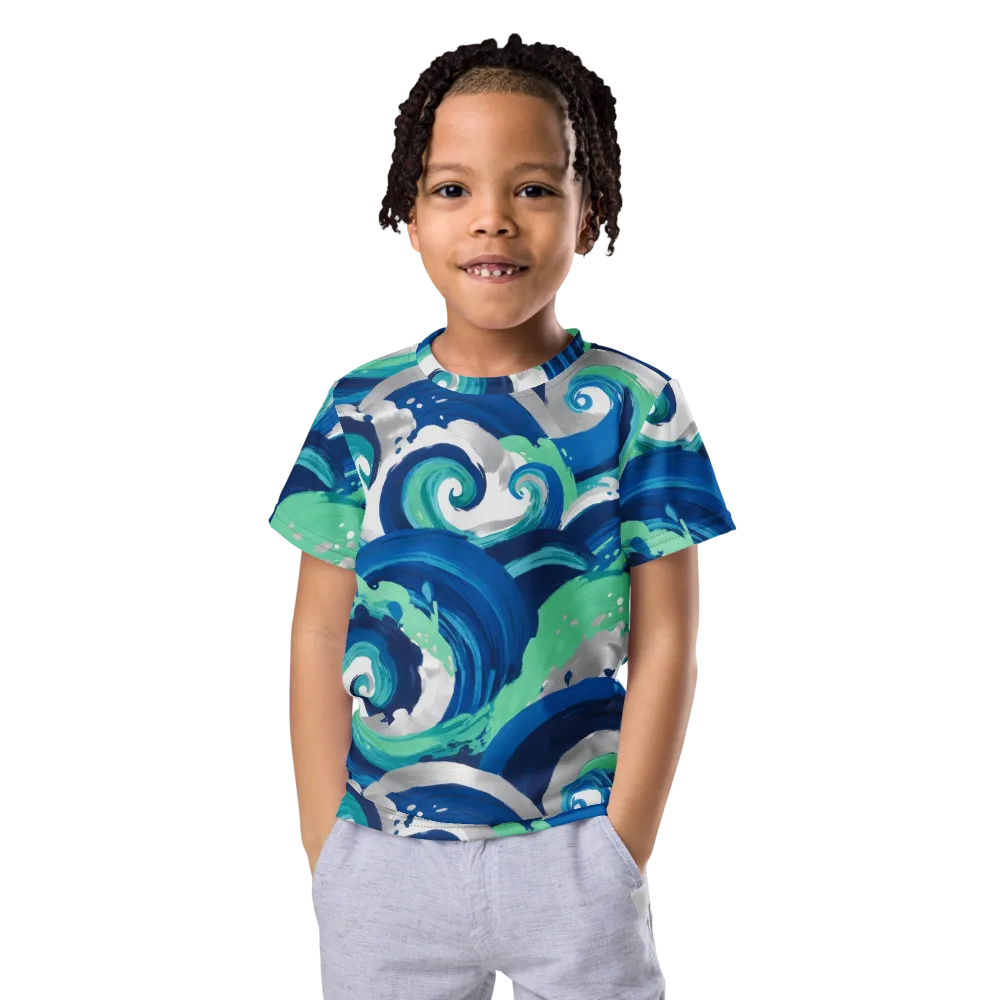 Cobalt Swell on Kids Crew Neck T-Shirt — Front