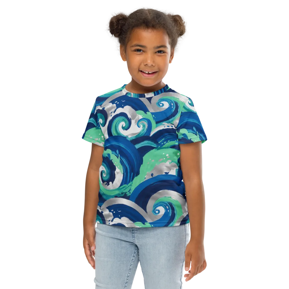 Cobalt Swell on Kids Crew Neck T-Shirt — Front