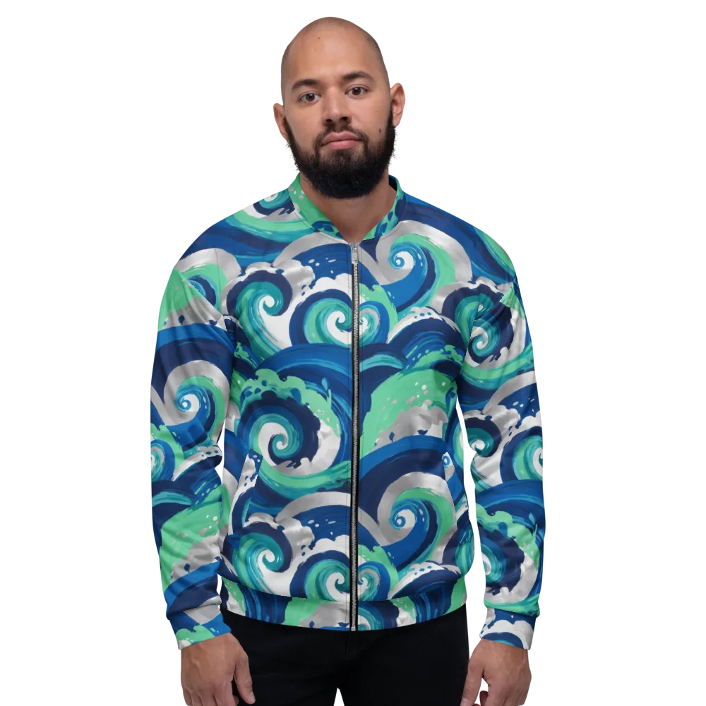 Cobalt Swell on Bomber Jacket — Front