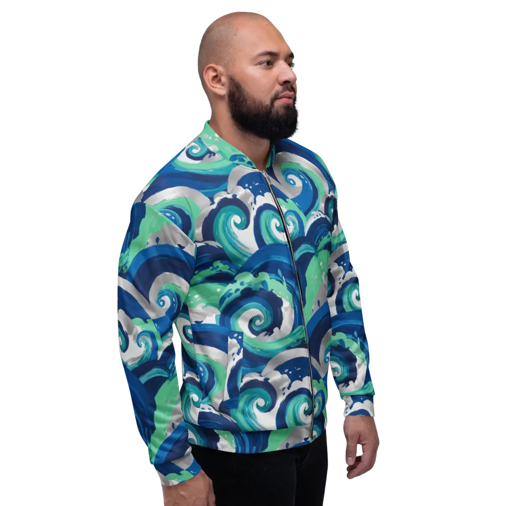 Cobalt Swell on Bomber Jacket — Right