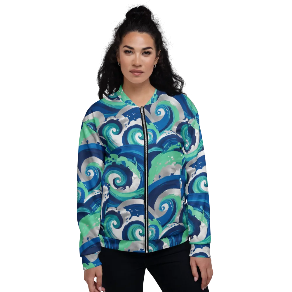Cobalt Swell on Bomber Jacket — Front